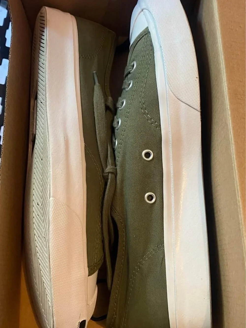 Converse “Jack Purcell” Olive Green Canvas Low-Top Sneakers for Men - Picture 5 of 6